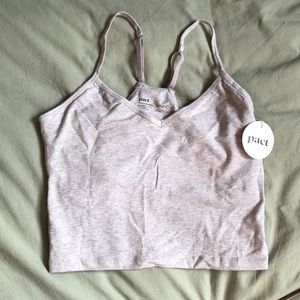 Pact Heather Grey Shelf Bra Cropped Camisole
